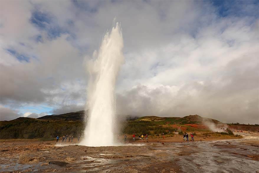 Strokkur geyser in Geysir area on the Golden Circle in Iceland