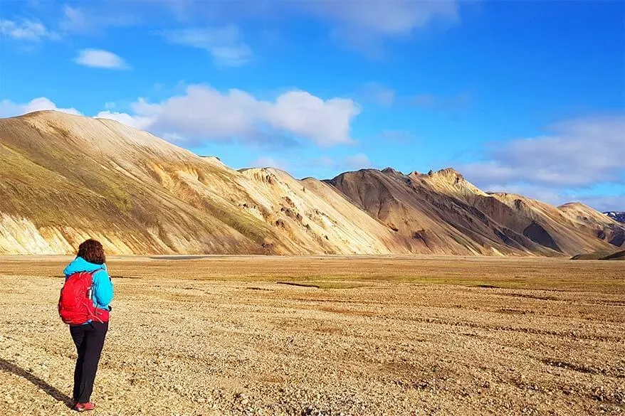 Landmannalaugar in Iceland on a beautiful day in September