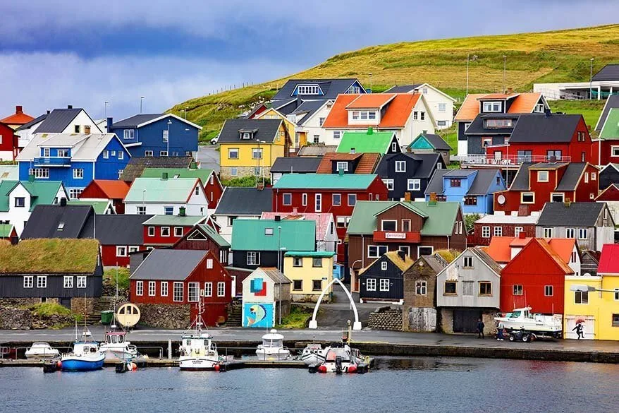 Colorful Nolsoy village on the Faroe Islands