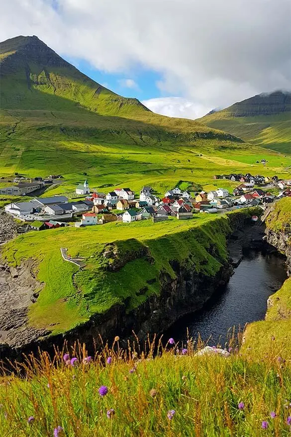 Gjogv village is one of the most popular places to visit on the Faroe islands
