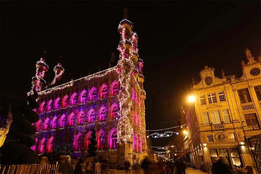 Leuven city hall at Christmas