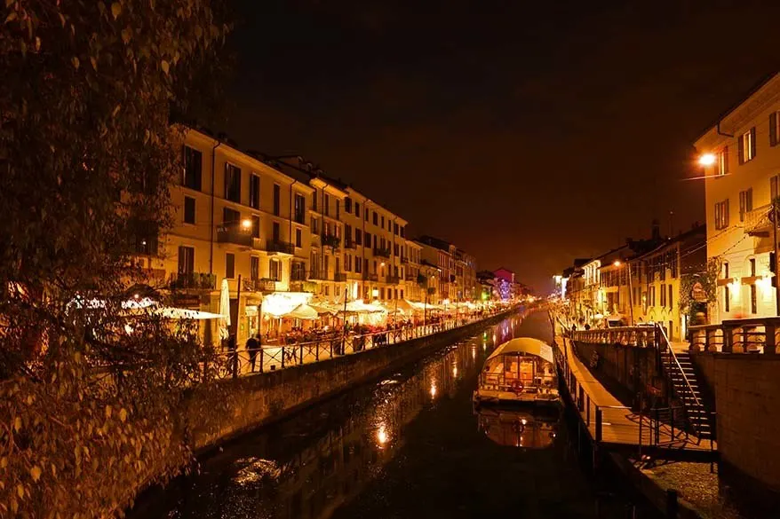 Naviglio Grande canal in Milan Italy