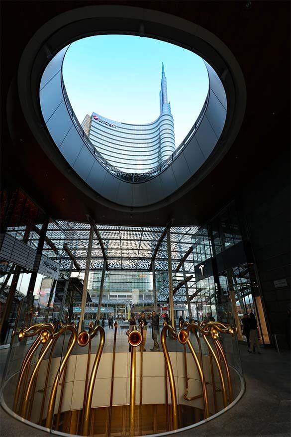 Piazza Gae Aulenti in Porta Nuova district in Milan