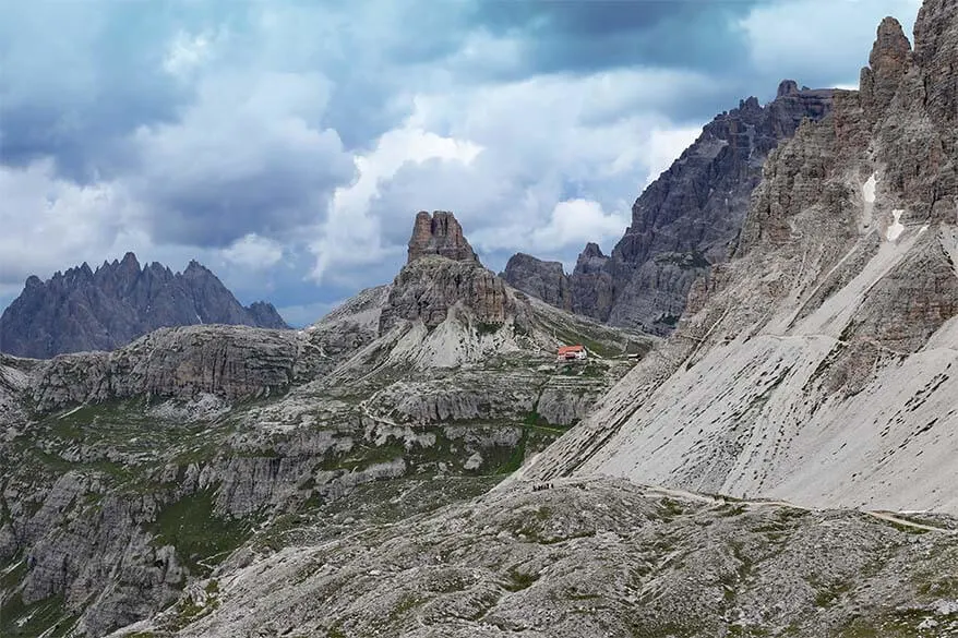 Rifugio Locatelli mountain hut near Tre Cime di Lavaredo in the Dolomites