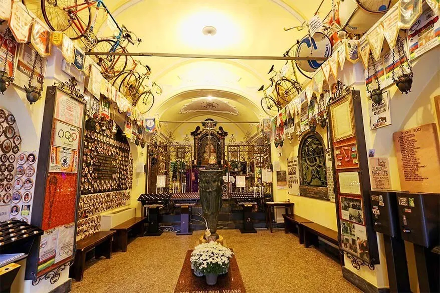 Madonna di Ghisallo chapel is a real shrine for cycling enthusiasts - Lombardy, Italy
