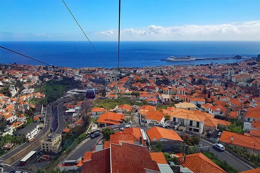 Stunning view from Monte Cable Car in Funchal, Madeira