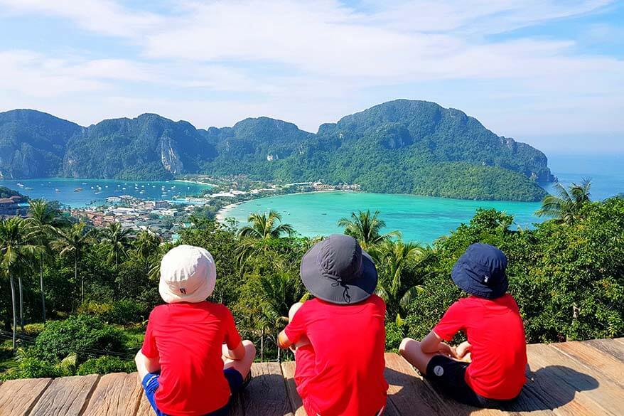 Phi Phi islands as seen from viewpoint 2 on Koh Phi Phi Don in Thailand