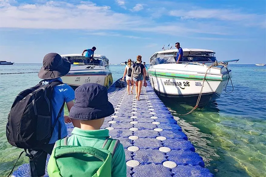 Speedboats at Koh Lipe floating pier - island hopping in Thailand