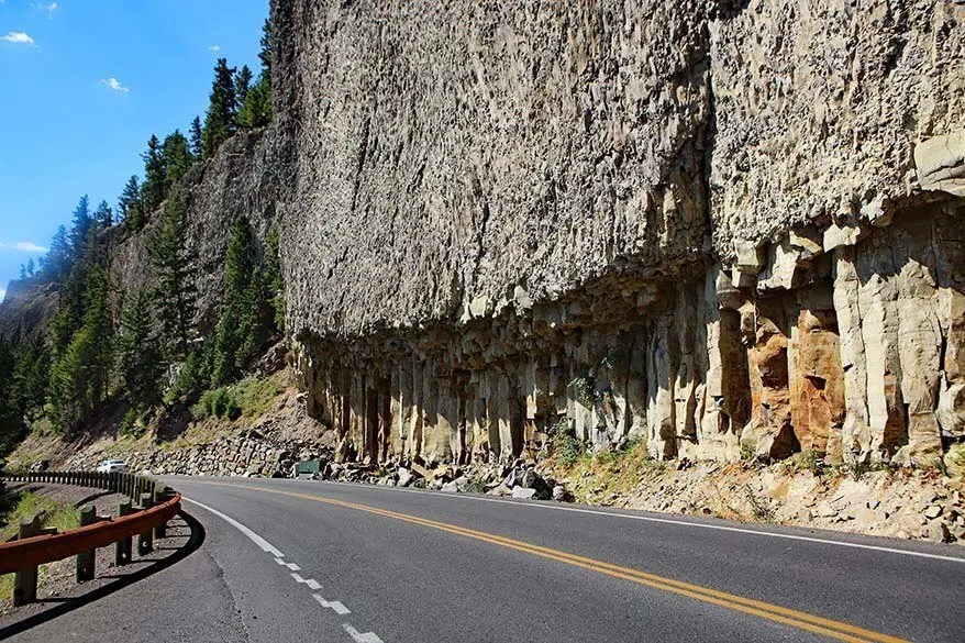 Basalt Columns along Yellowstone's Grand Loop Road near the Tower Falls area