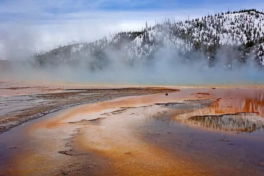 Grand Prismatic Spring in Yellowstone in May