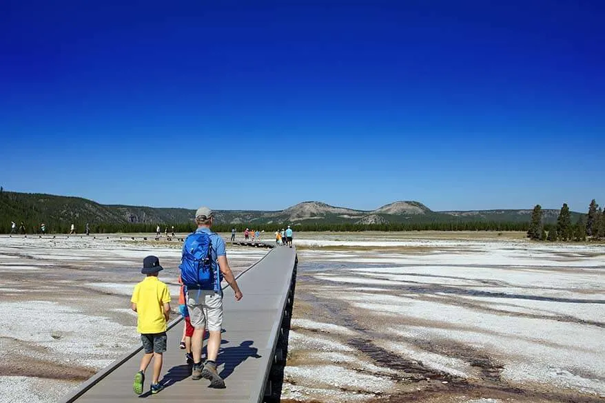Midway Geyser Basin in Yellowstone is easily accessible via boardwalks