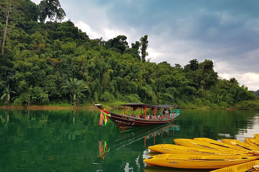 Rainforest floating camp in Khao Sok NP, Thailand, can be only reached by boat