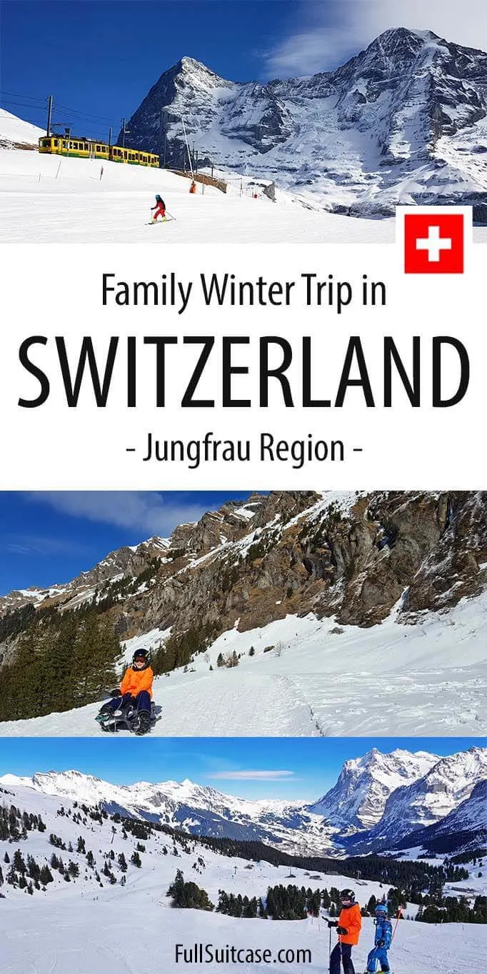 Family vacation in Switzerland's Jungfrau Region in winter with kids