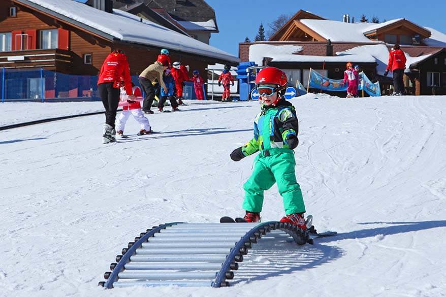 Kids ski school in Wengen Switzerland