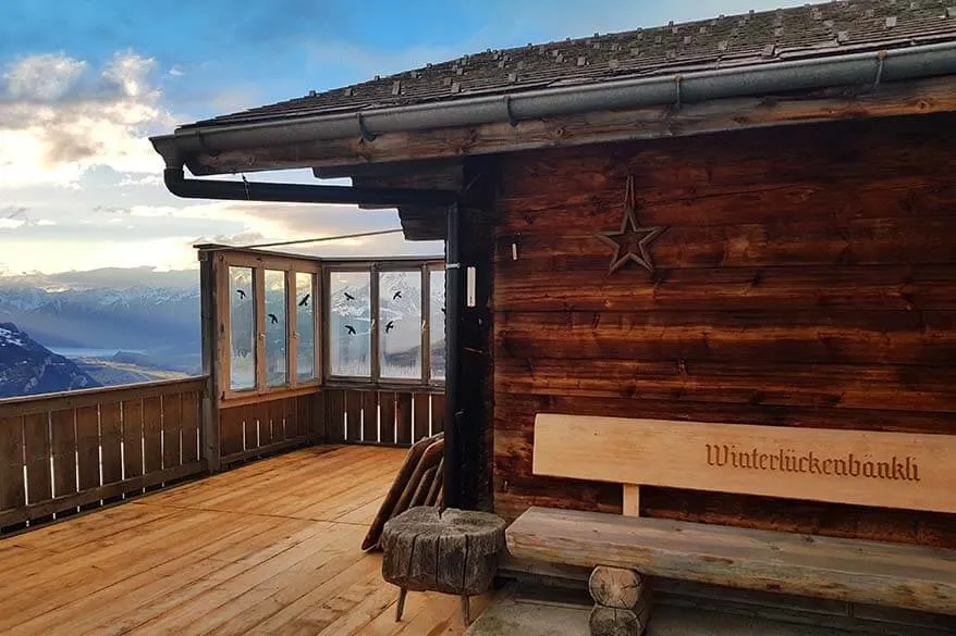 Winterlucke mountain hut in Haslital Switzerland