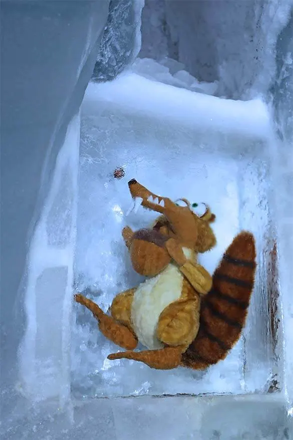 Scrat from Ice Age at the Jungfraujoch Ice Palace in Switzerland