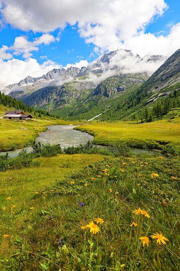 Spectacular mountain scenery at Val di Fumo in Italy