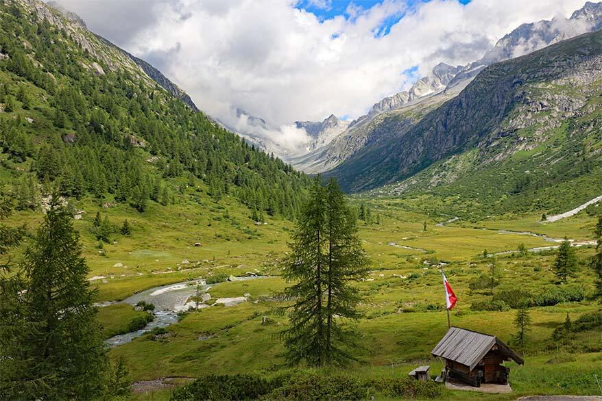 Stunning scenery at Rifugio Val di Fumo - one of the most beautiful mountain valleys of Trentino region in Italy