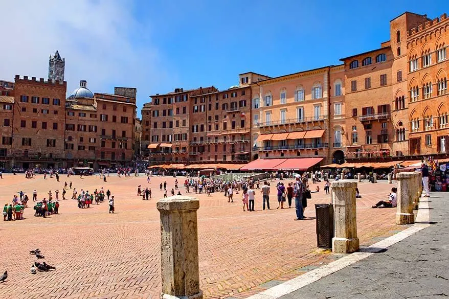 Il Campo town square in Siena - one of the nicest towns of Tuscany region in Italy