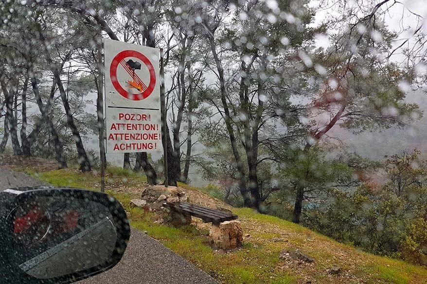 Rain storm on Mljet island in Croatia in April