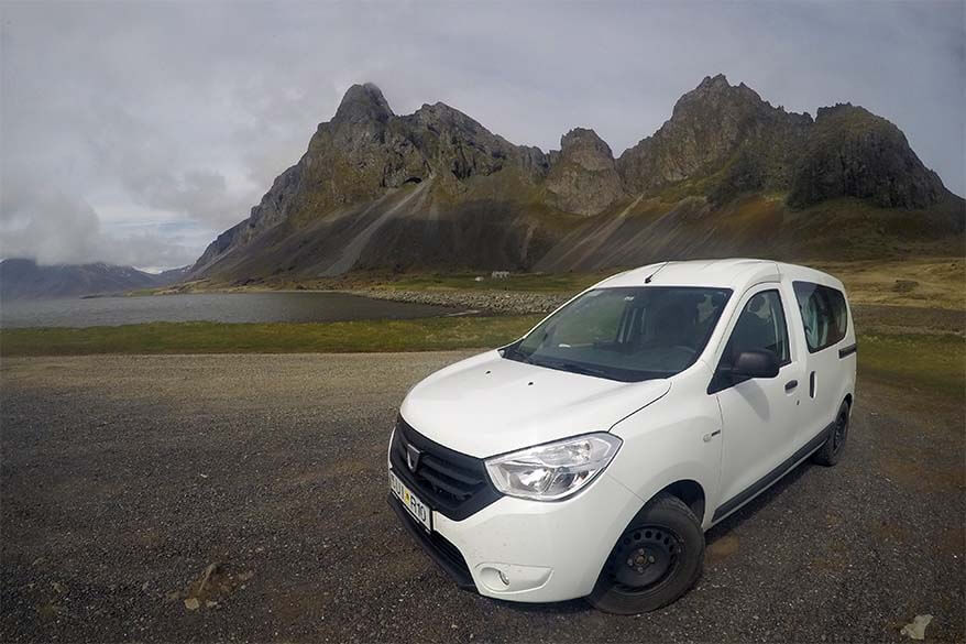 Sleeping in a car in Iceland in this tiny campervan