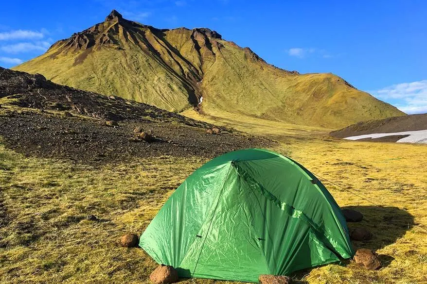 Summer is the best time for camping in Iceland
