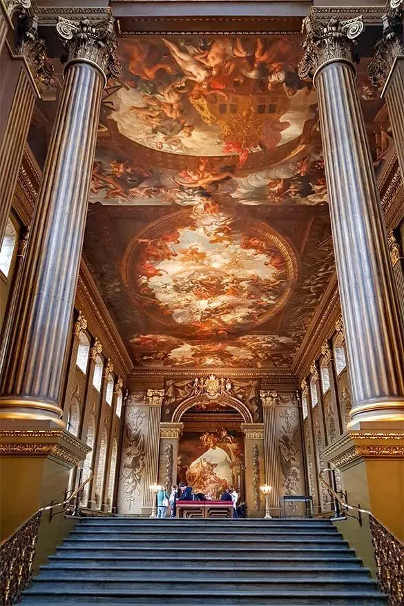 The Painted Hall in the Old Royal Naval College in Greenwich is one of the best hidden gems of London