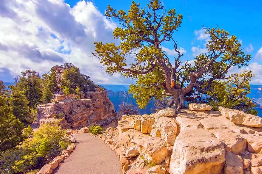 Bright Angel Trailhead at the South Rim of the Grand Canyon