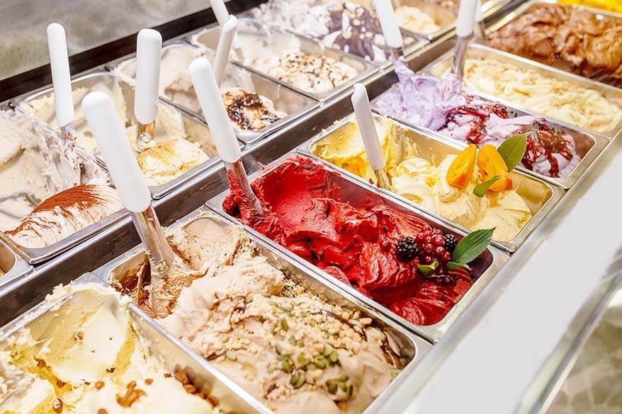 Italian gelato in Italy