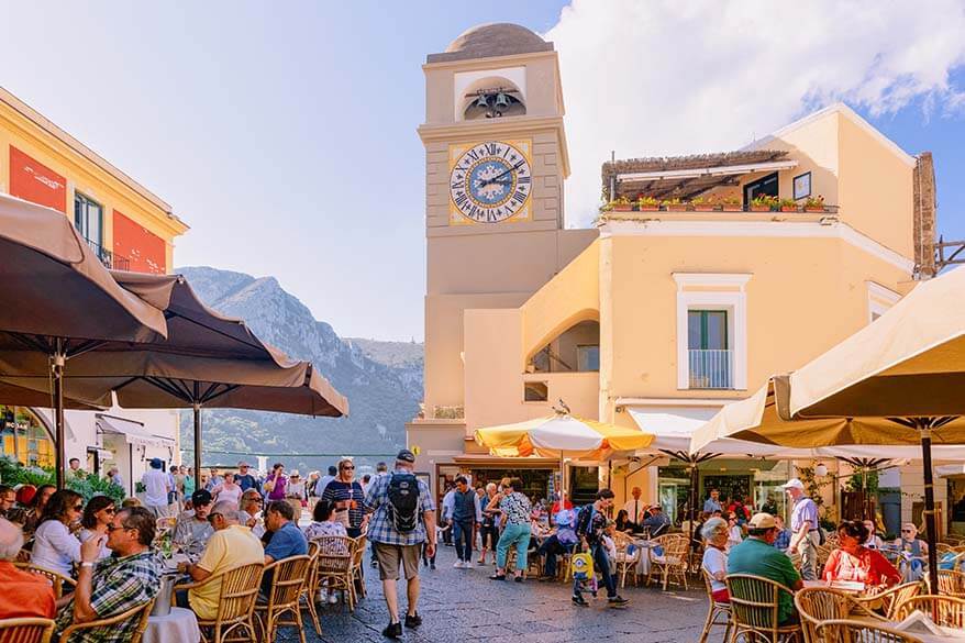 Piazza Umberto I is not to be missed in Capri Italy