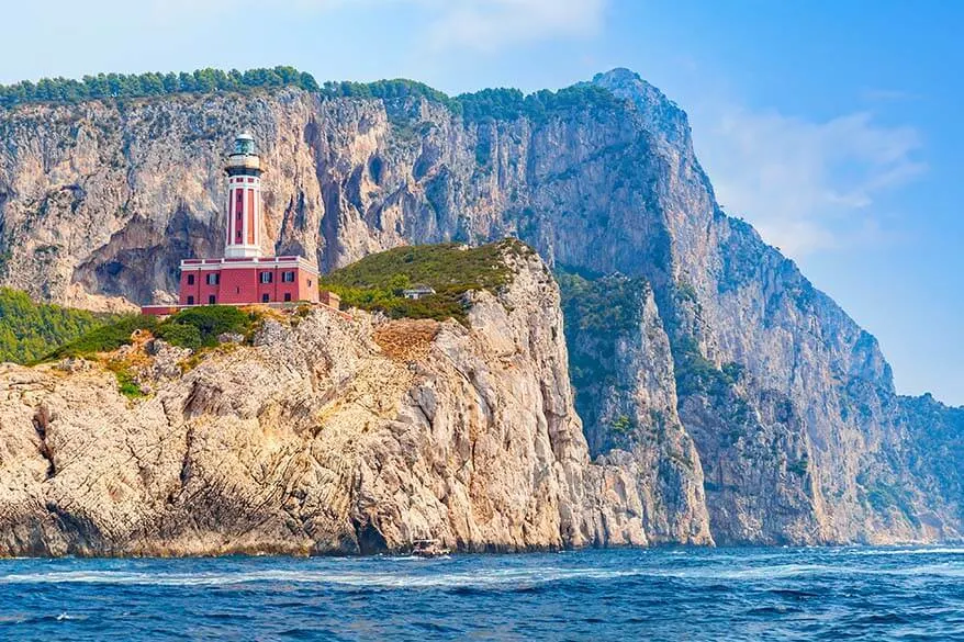 Punta Carena Lighthouse - one of the places to see in Capri Italy