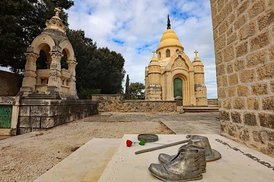 Supetar cemetery and mausoleum with a grave of Croatian sculptor Ivan Rendic - Brac island Croatia