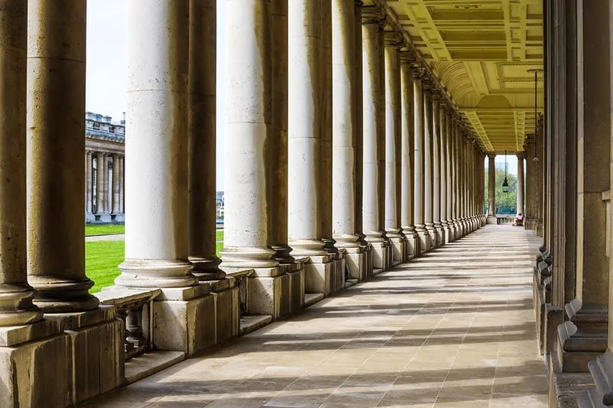 The Colonnade at the Old Royal Naval College in Greenwich