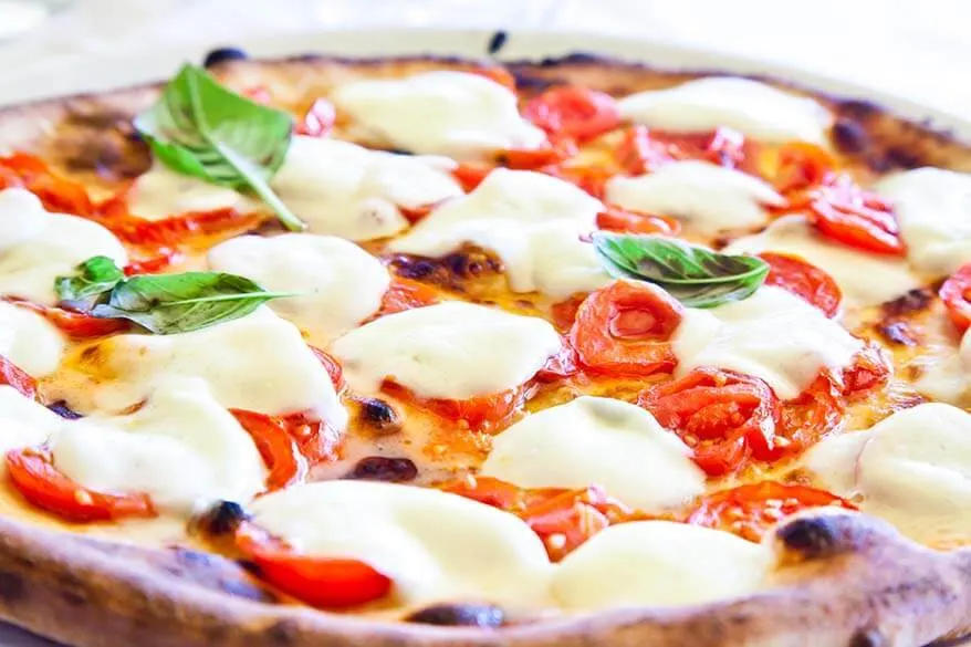 Traditional Neapolitan pizza in Italy