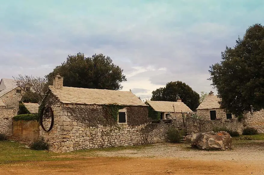 Traditional stone buildings on Brac island in Croatia