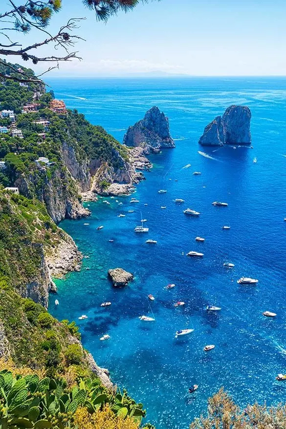 View from Giardini di Augusto - one of the best views in Capri Italy