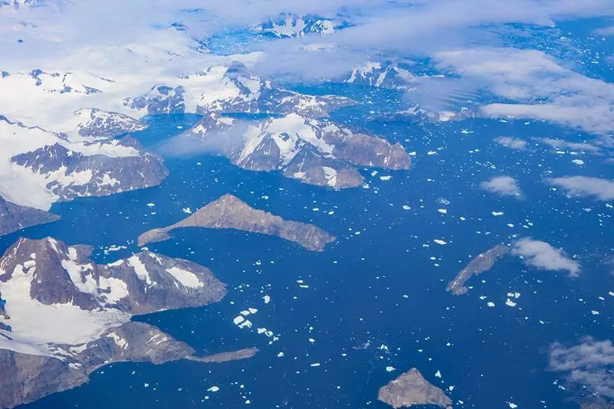 Greenland as seen from an airplane
