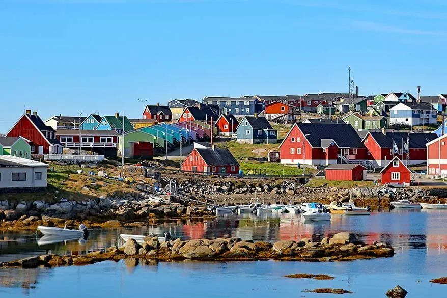 Qeqertarsuaq town on Disko Island in Greenland