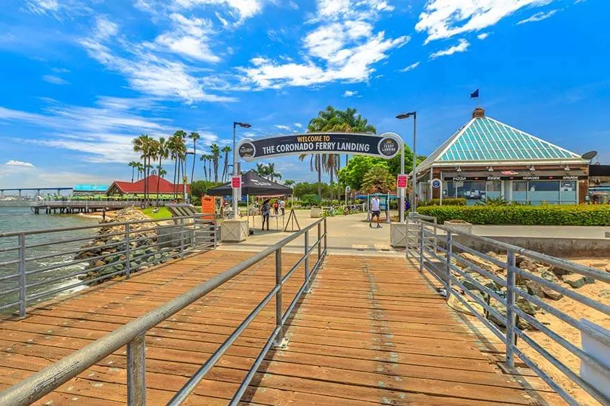 Coronado Ferry Landing at Coronado Island beach in San Diego Bay California