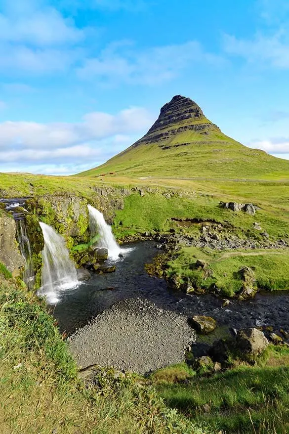 Kirkjufell Mountain and Kirkjufellsfoss - must see when visiting the Snaefellsnes Peninsula in Iceland