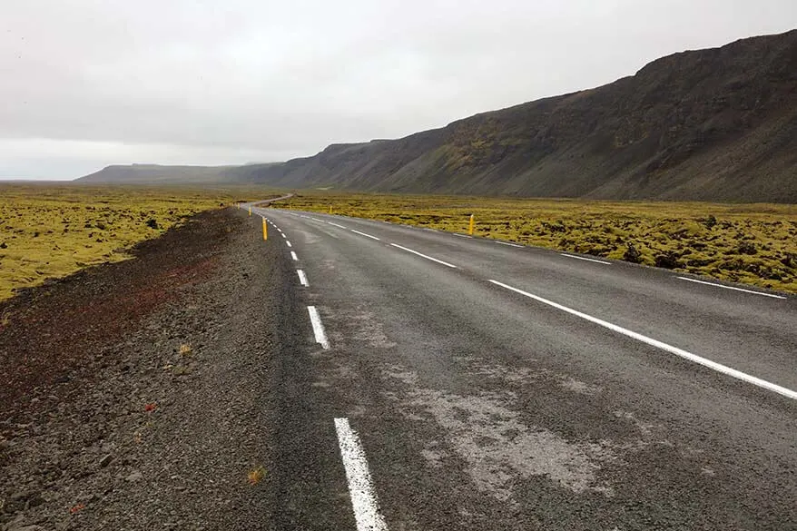 A road on Reykjanes Peninsula in Iceland