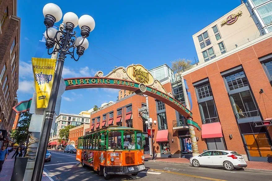 San Diego Hop-on-Hop-off Old Town Trolley at Gaslamp Quarter