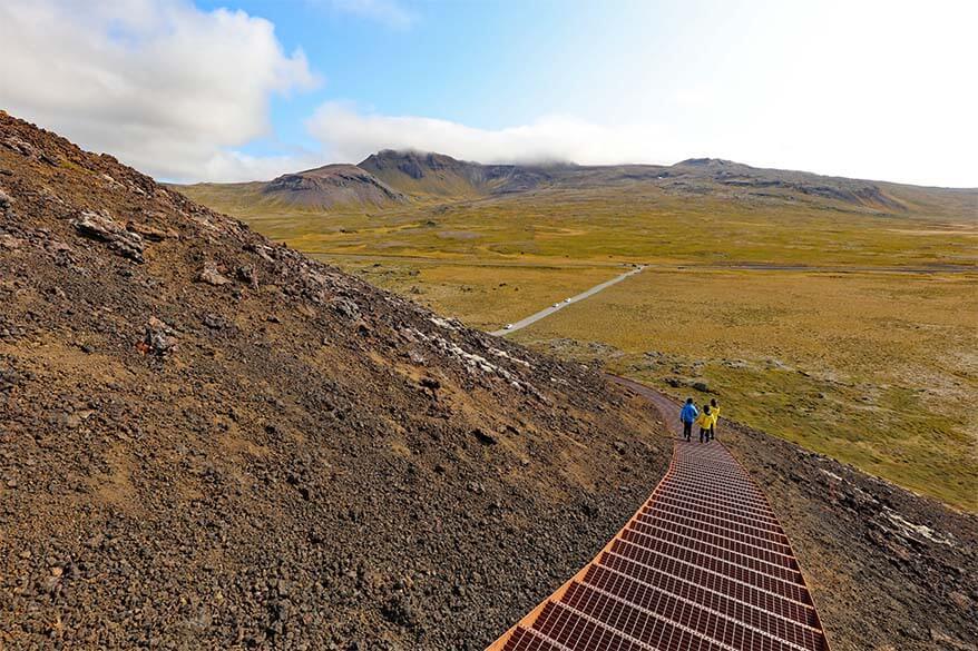 Saxholar Crater is one of the best places to see in Snaefellsnes Peninsula in Iceland