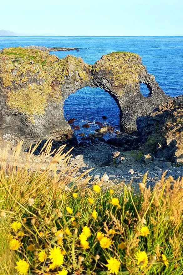 Gatklettur along Arnarstapi coast in Snaefellsnes Peninsula in Iceland