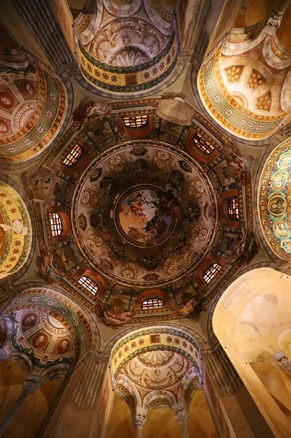 Ceiling mosaics at Basilica di San Vitale in Ravenna Italy