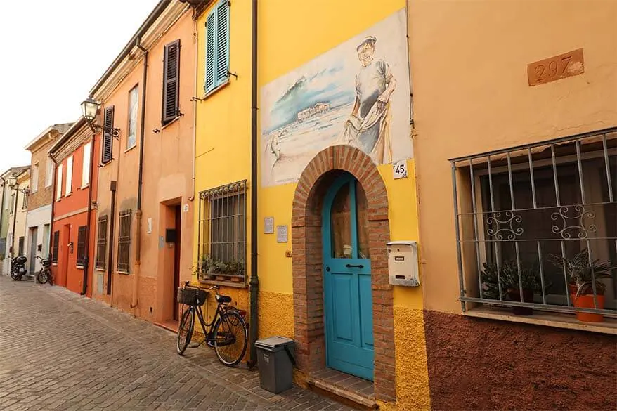 Colorful houses in Rimini in Emilia Romagna Italy