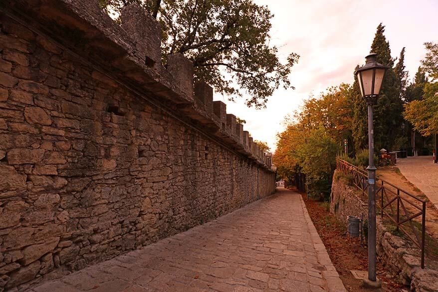 Empty medieval streets of San Marino