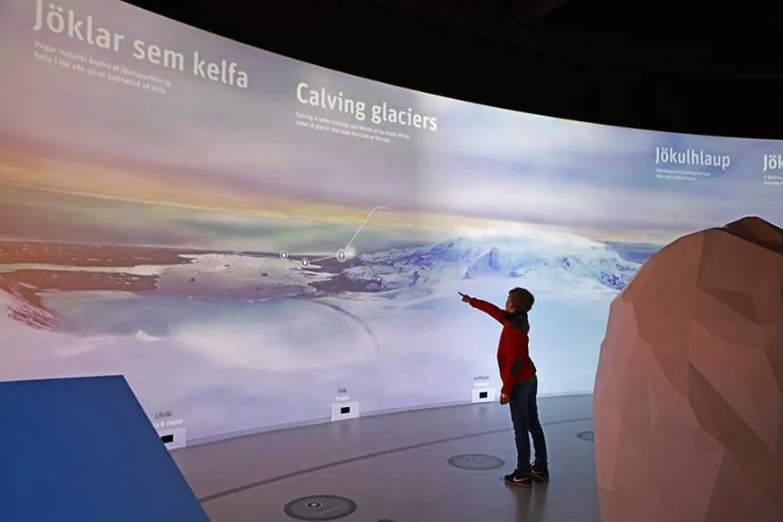 Glaciers interactive exhibit at Perlan Museum in Reykjavik Iceland