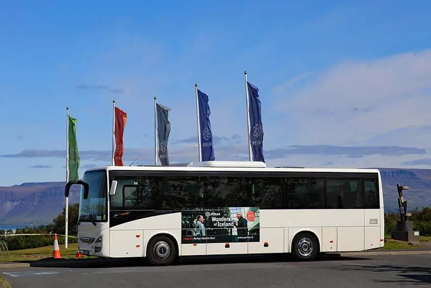 Perlan shuttle bus in Reykjavik