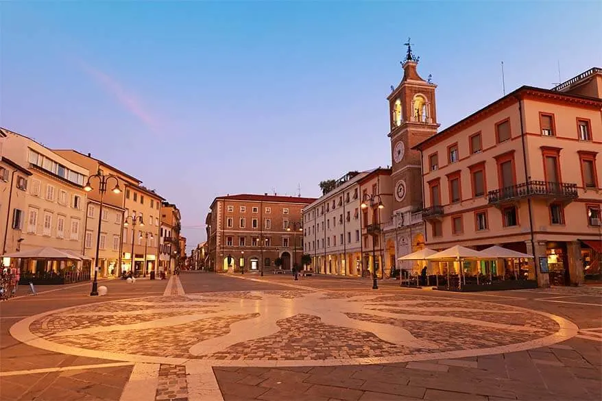 Piazza Tre Martiri in Rimini Italy